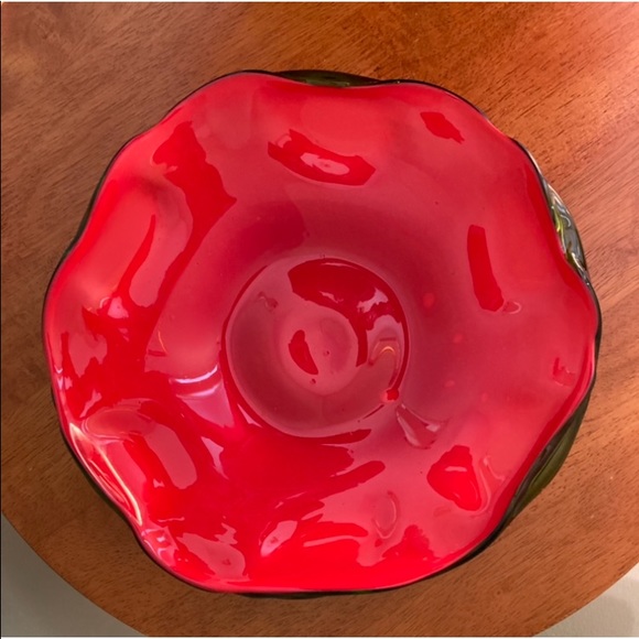 Murano Other - ☘️Murano Glass Green/Red Cased
Bowl/Dish